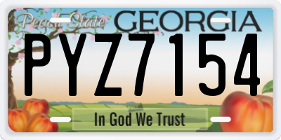 GA license plate PYZ7154
