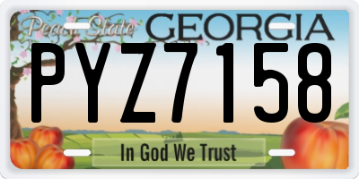 GA license plate PYZ7158
