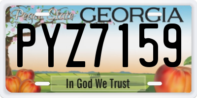 GA license plate PYZ7159