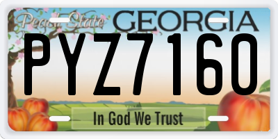 GA license plate PYZ7160