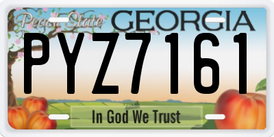 GA license plate PYZ7161