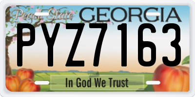GA license plate PYZ7163