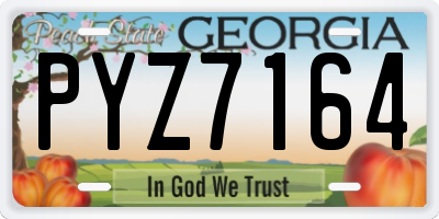 GA license plate PYZ7164