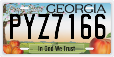 GA license plate PYZ7166