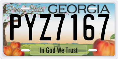 GA license plate PYZ7167