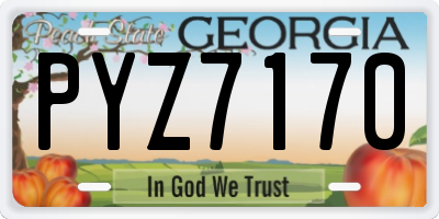 GA license plate PYZ7170