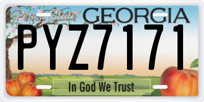 GA license plate PYZ7171