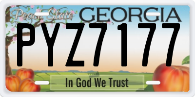GA license plate PYZ7177