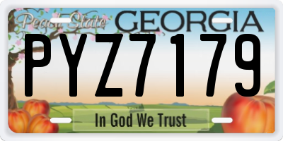 GA license plate PYZ7179