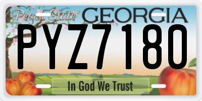 GA license plate PYZ7180