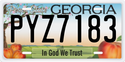 GA license plate PYZ7183