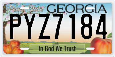 GA license plate PYZ7184