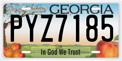 GA license plate PYZ7185