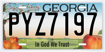 GA license plate PYZ7197