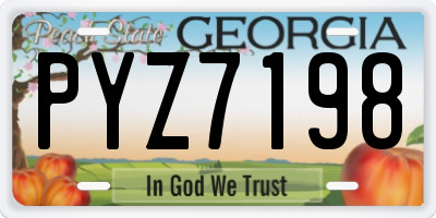 GA license plate PYZ7198