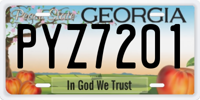 GA license plate PYZ7201