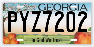 GA license plate PYZ7202