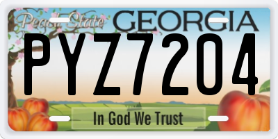 GA license plate PYZ7204