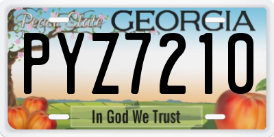 GA license plate PYZ7210