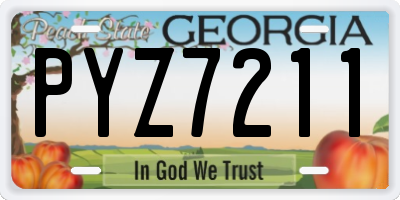 GA license plate PYZ7211
