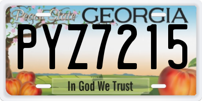 GA license plate PYZ7215