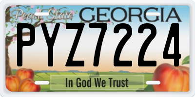 GA license plate PYZ7224