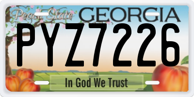 GA license plate PYZ7226