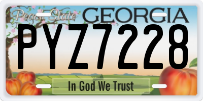 GA license plate PYZ7228