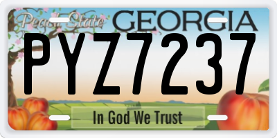 GA license plate PYZ7237