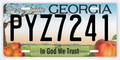 GA license plate PYZ7241