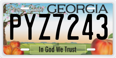 GA license plate PYZ7243