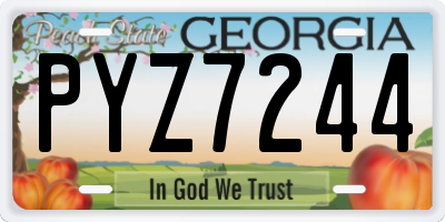 GA license plate PYZ7244