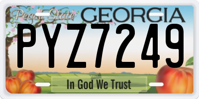 GA license plate PYZ7249