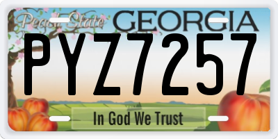 GA license plate PYZ7257
