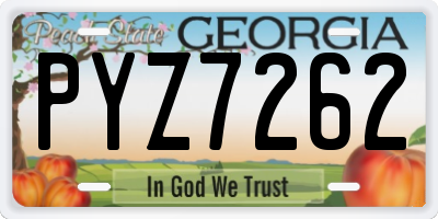 GA license plate PYZ7262