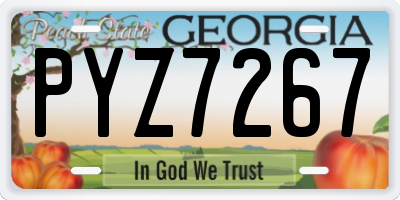 GA license plate PYZ7267