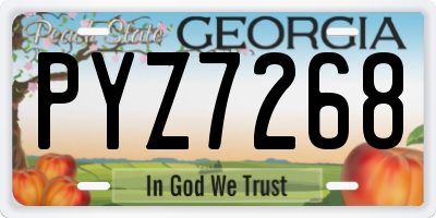 GA license plate PYZ7268