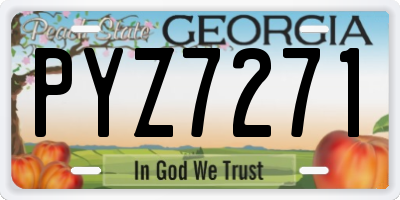 GA license plate PYZ7271