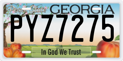 GA license plate PYZ7275