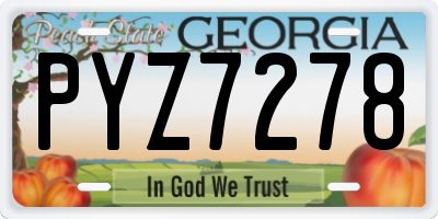 GA license plate PYZ7278