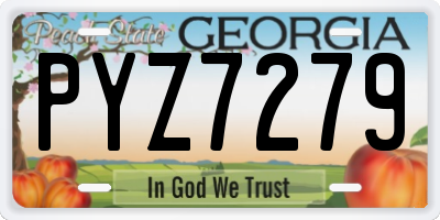 GA license plate PYZ7279