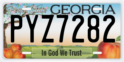 GA license plate PYZ7282