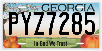 GA license plate PYZ7285