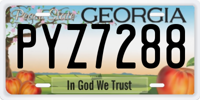 GA license plate PYZ7288