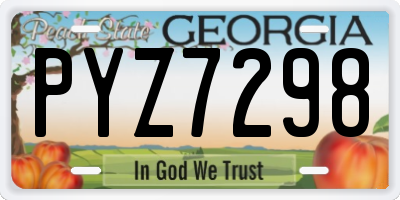 GA license plate PYZ7298