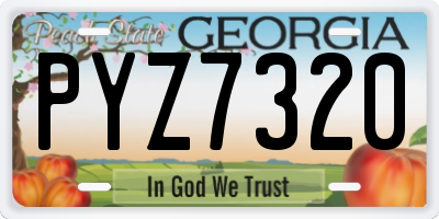 GA license plate PYZ7320