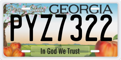 GA license plate PYZ7322
