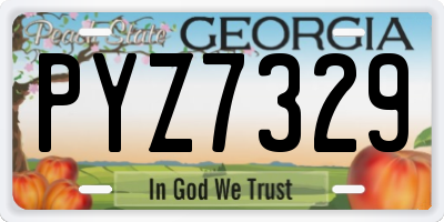 GA license plate PYZ7329