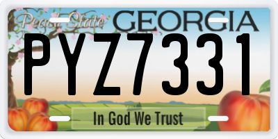 GA license plate PYZ7331