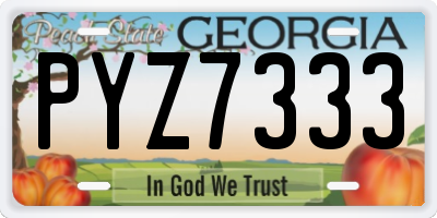 GA license plate PYZ7333
